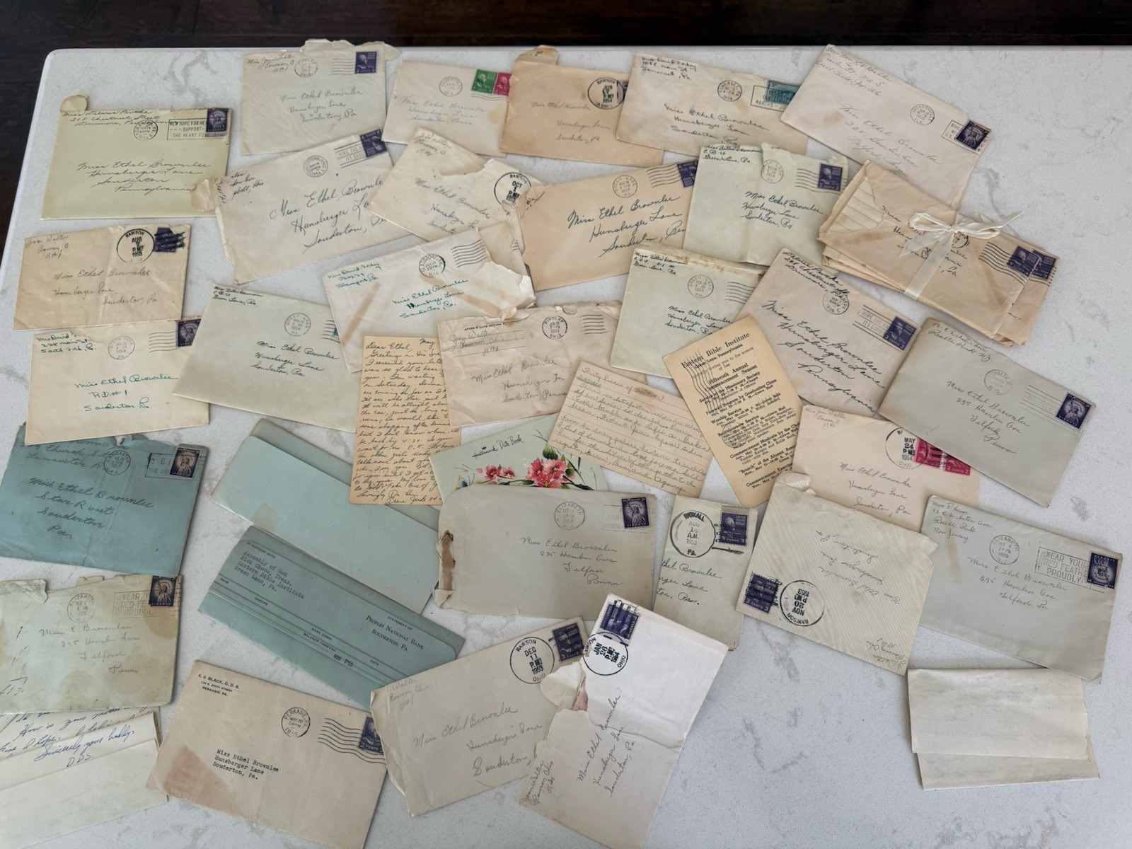 35 1950s Old Letters Correspondence Ephemera Souderton PA