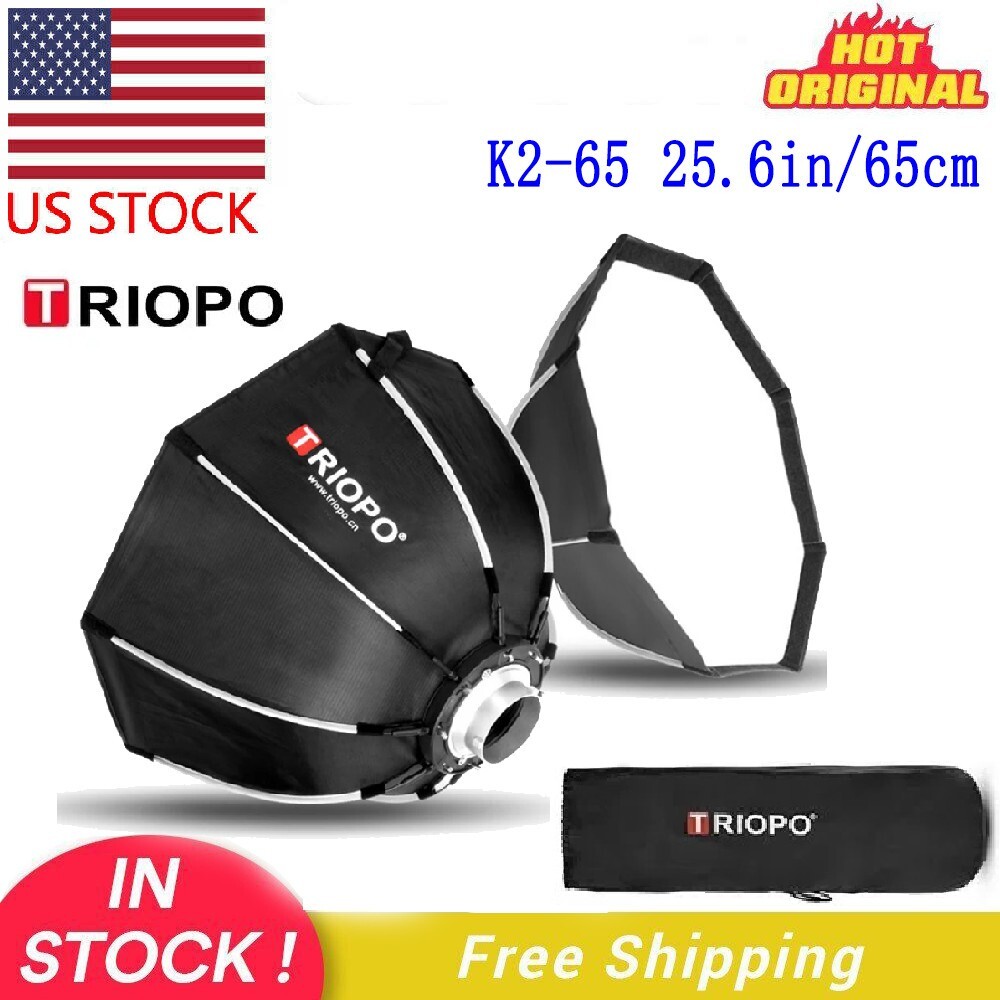 US TRIOPO K2-65 65cm/25.6'' Foldable Octagon Bowens Softbox Fr Godox SL60W SK400