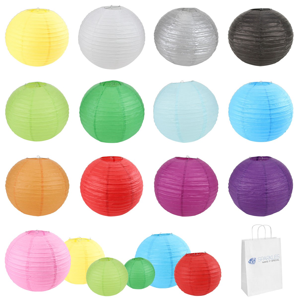 10 pcs 6" 8" 10" 12" 14" 16" 18" 20" Chinese Paper Lantern Wedding Party Decor