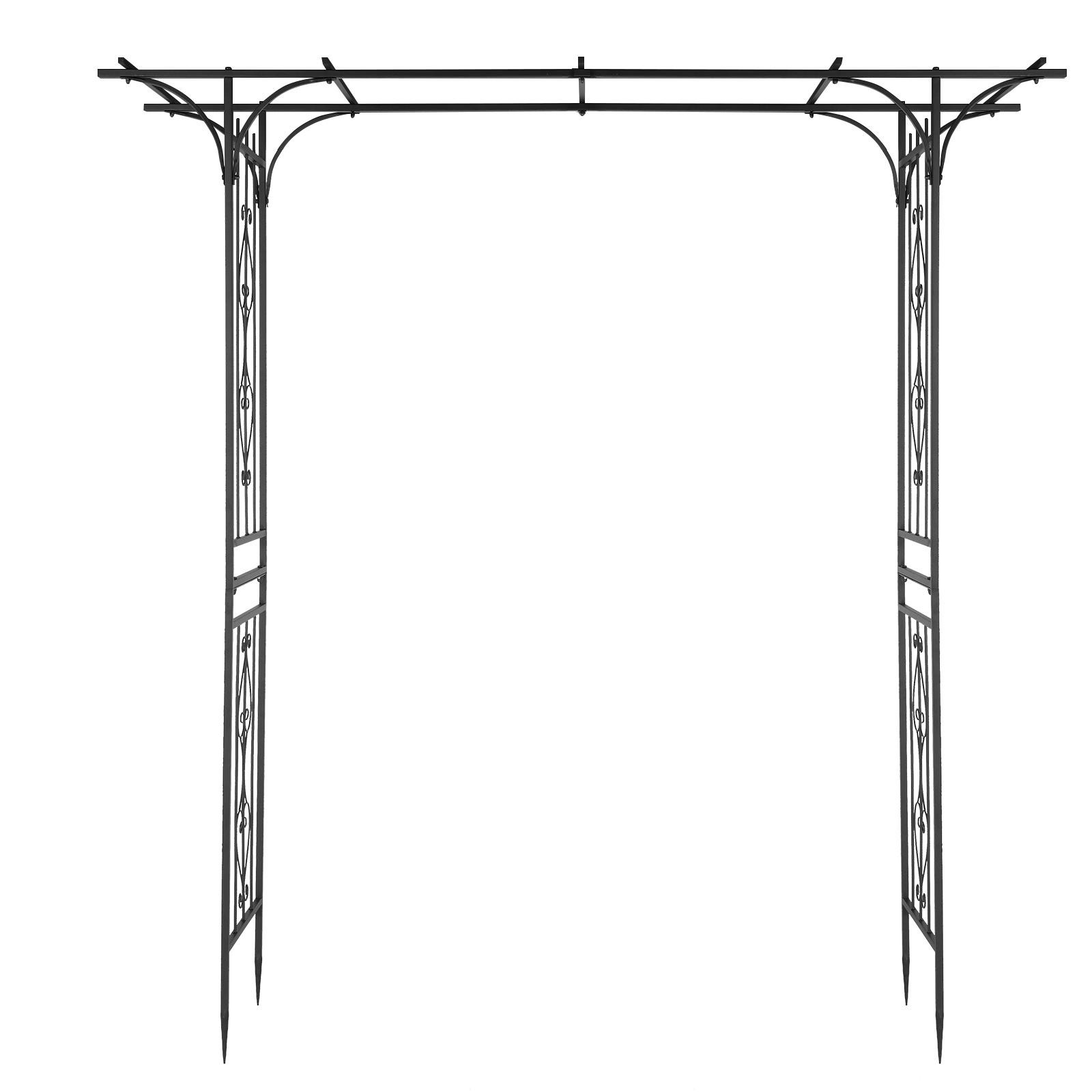 Outdoor Garden Arch Flowers Climbing Plants Trellis Metal Wedding Archway Black
