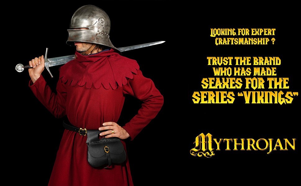 Medieval Leather Belt Pouch with Buckle Loop Reenactment Costume Bag Black