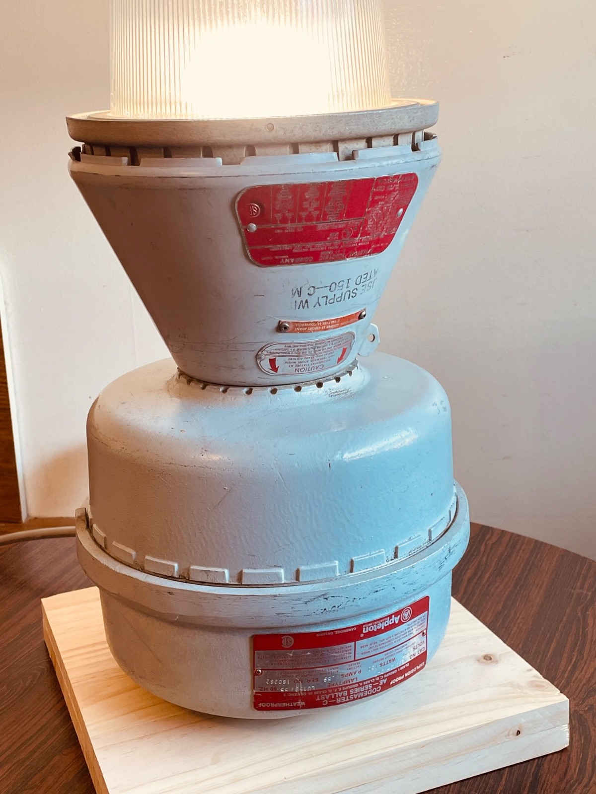 Table Lamp Appleton Codemaster, converted to regular bulbs Explosion proof