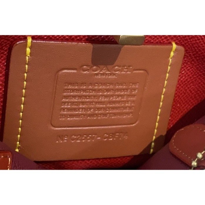 COACH CBF74 X PEANUTS Willow Tote Bag 18 Signature Canvas Removable zip pouch A