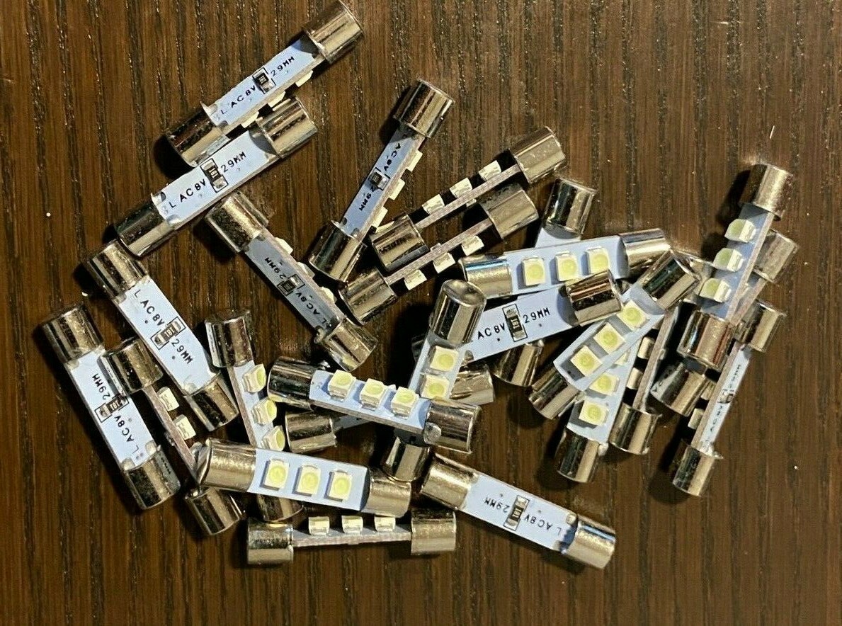 25 New Warm White 8V Fuse Lamp LED Light Bulbs fr Marantz Sansui Pioneer Kenwood