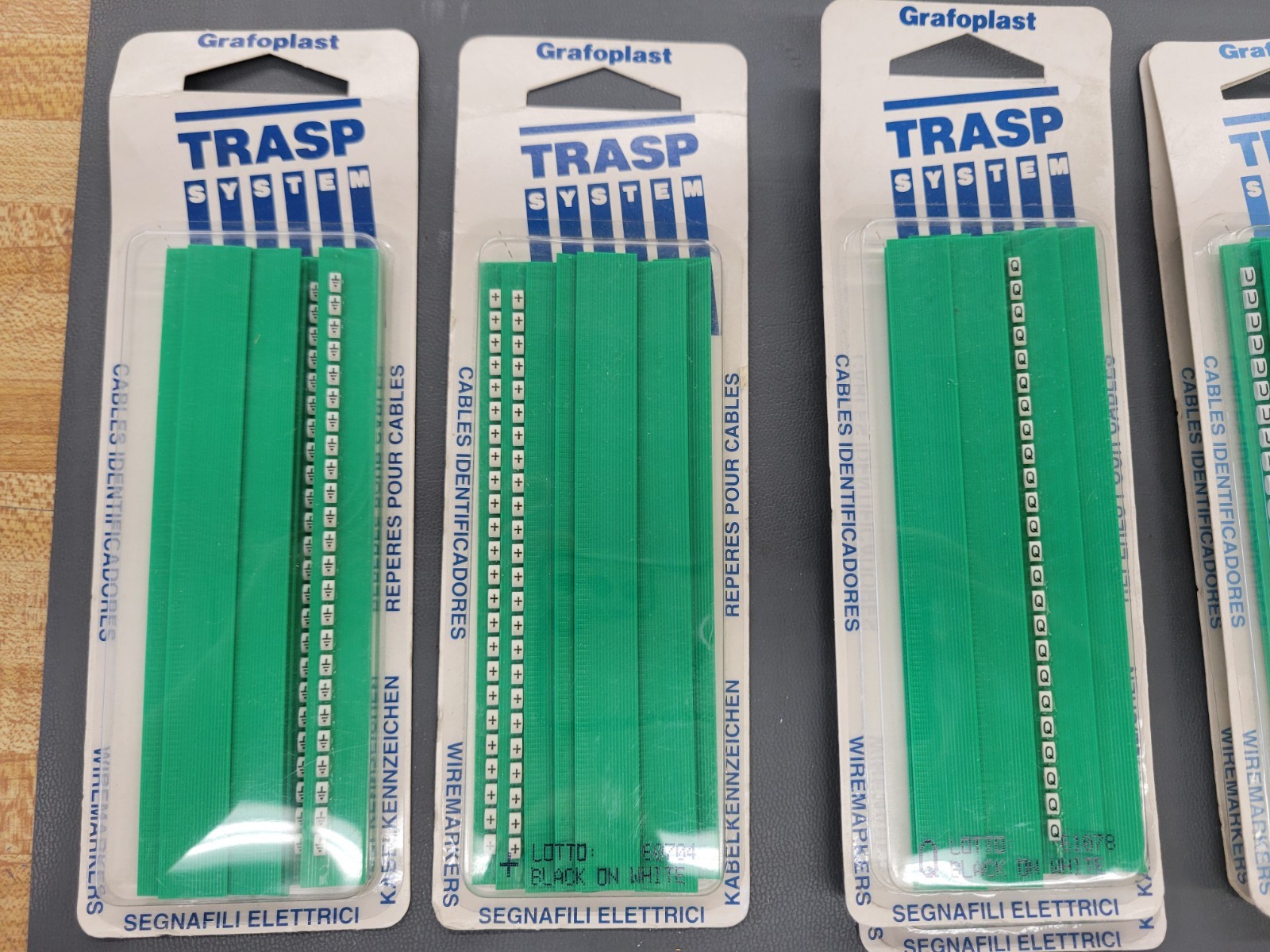 Lot of Grafoplast Wire Markers Trasp System Black/White Letters