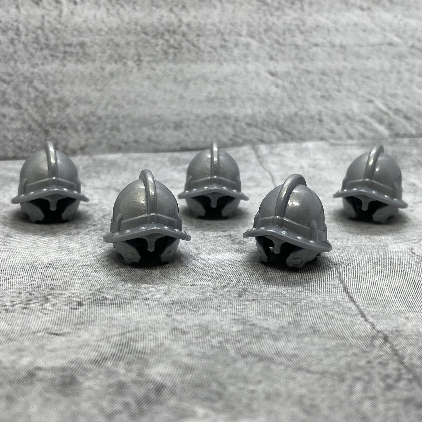 5pack Gray Castle Guard Knight helmet Blocks Accessories for Minifigures gA24379