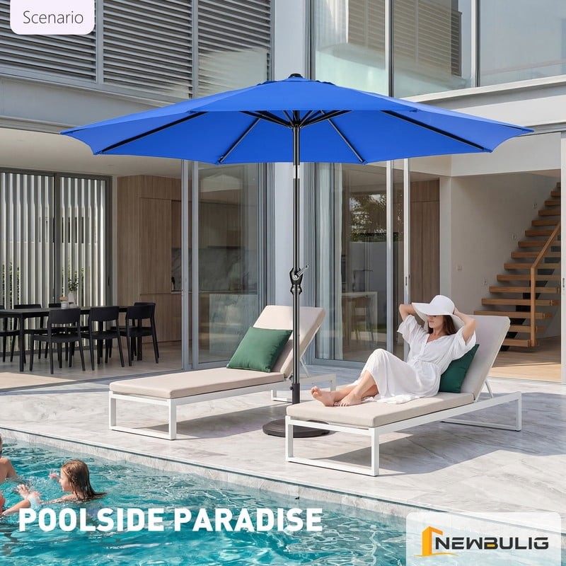 9FT Outdoor Patio Umbrella Outdoor Table Umbrella with Push Button Tilt