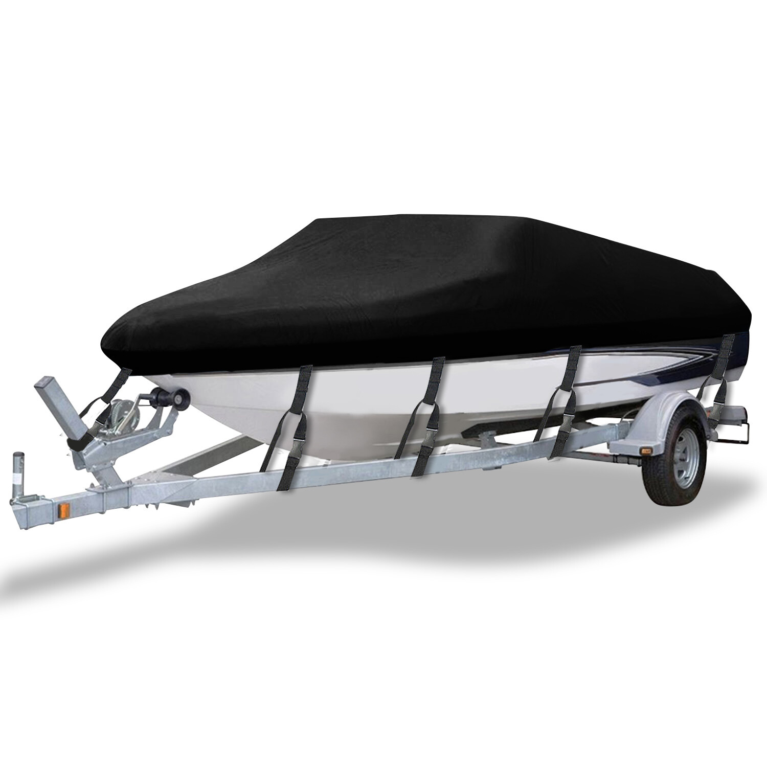17" 18" 19" Heavy Duty Boat Cover Trailerable Fishing Ski Bass V-Hull Runabouts