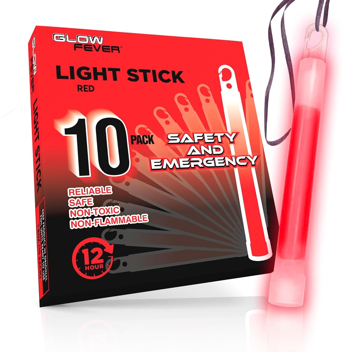 10 Pack 6" Glow Sticks, Ultra Bright 12hr Light for Camping, Hiking, Emergencies