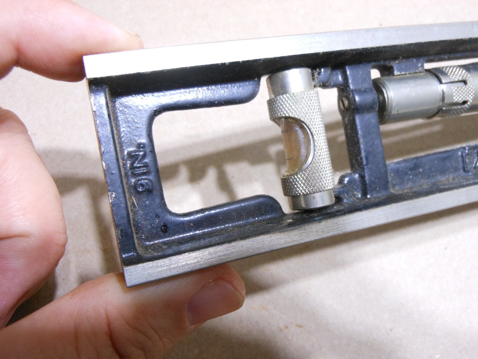 Vintage Stanley 36G 9" Cast Iron Level 3 Vial