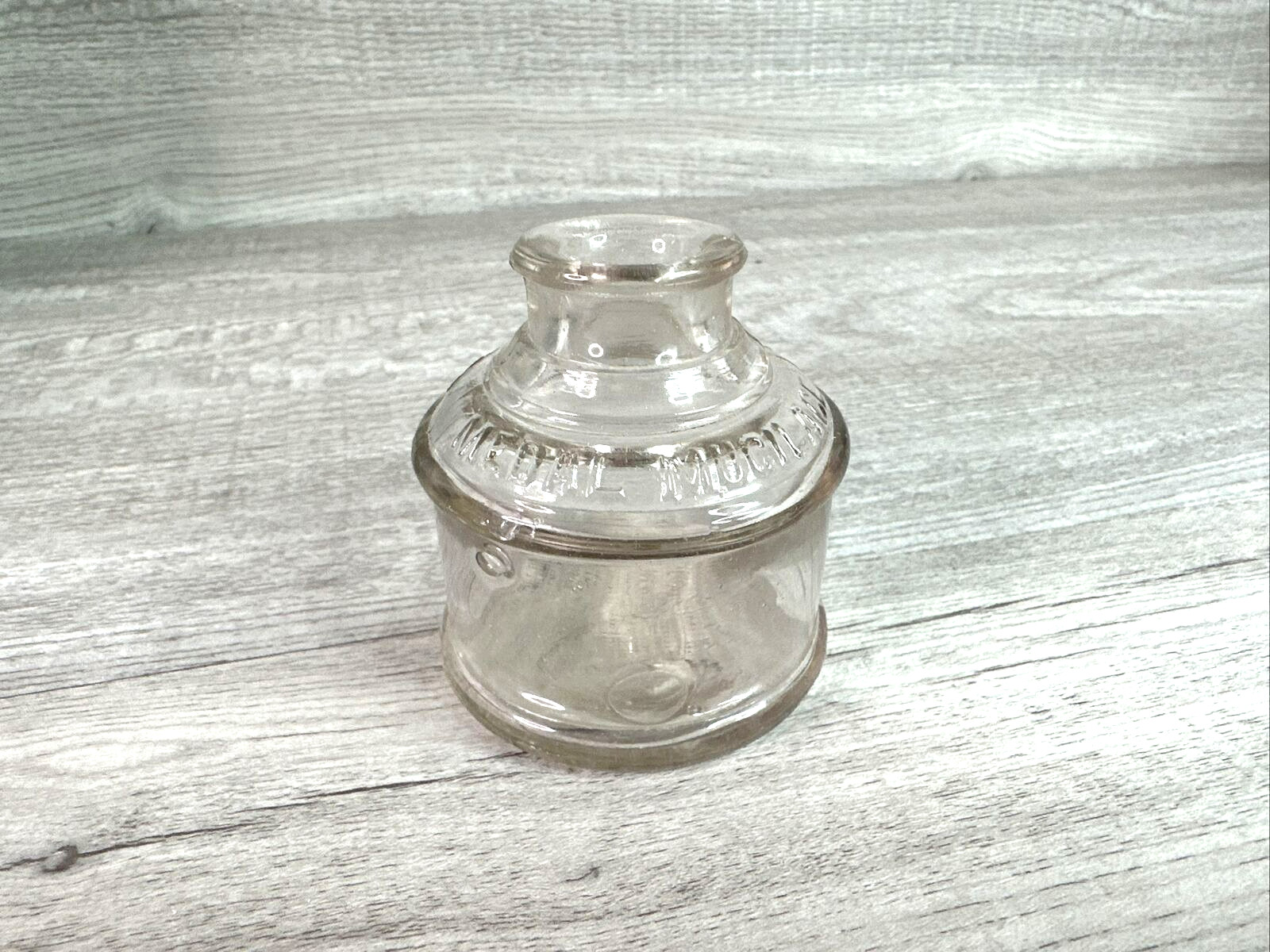 Le Pages Gold Medal Mucilage Shoulder 1890s Ink Shaped Glue Bottle Light Pink