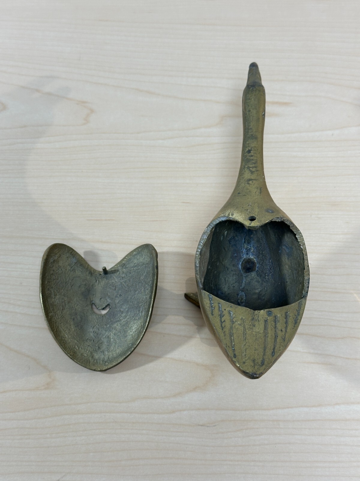 Brass Goose Duck Trinket Dish, Removable Wings, Boyd Jewelers RARE