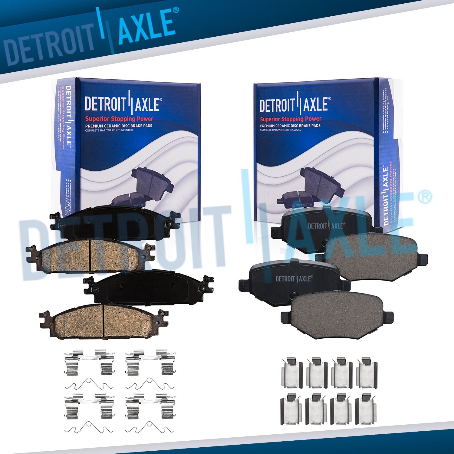4pc Front Rear Ceramic Brake Pads Kit for Ford Explorer Taurus Flex Lincoln MKS