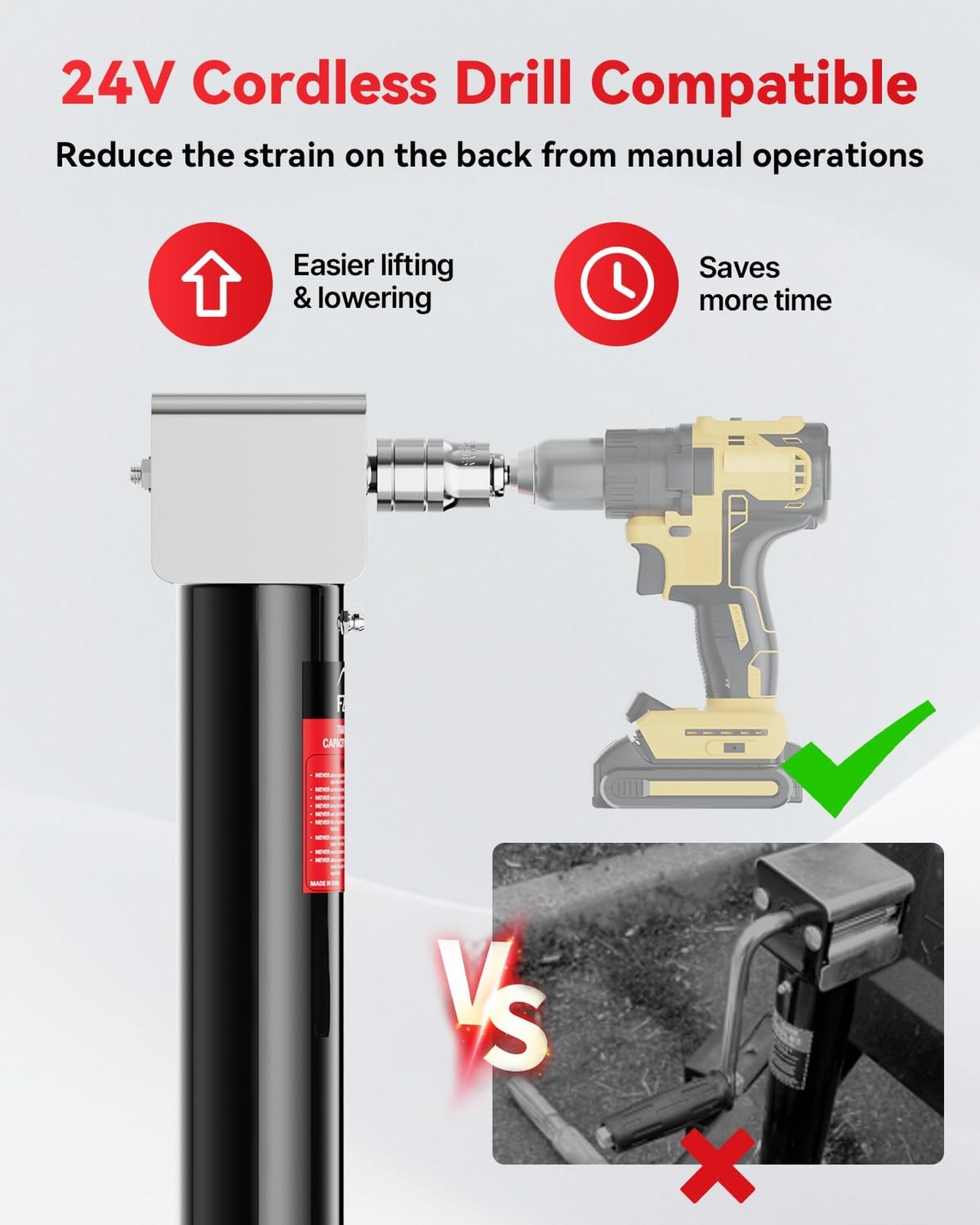 5500-7500lbs Electric A-Frame Trailer Jack, 23.2" Vertical Travel, 12V DC,for...