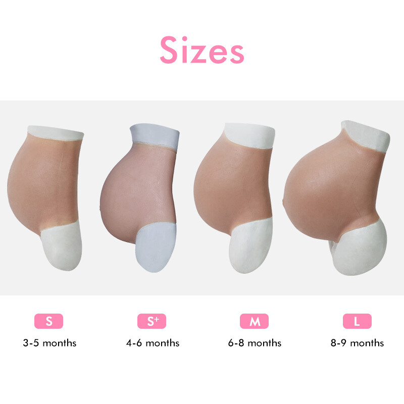 Roanyer Silicone Pregnant Belly Fake Belly Bump all months for Crossdresser