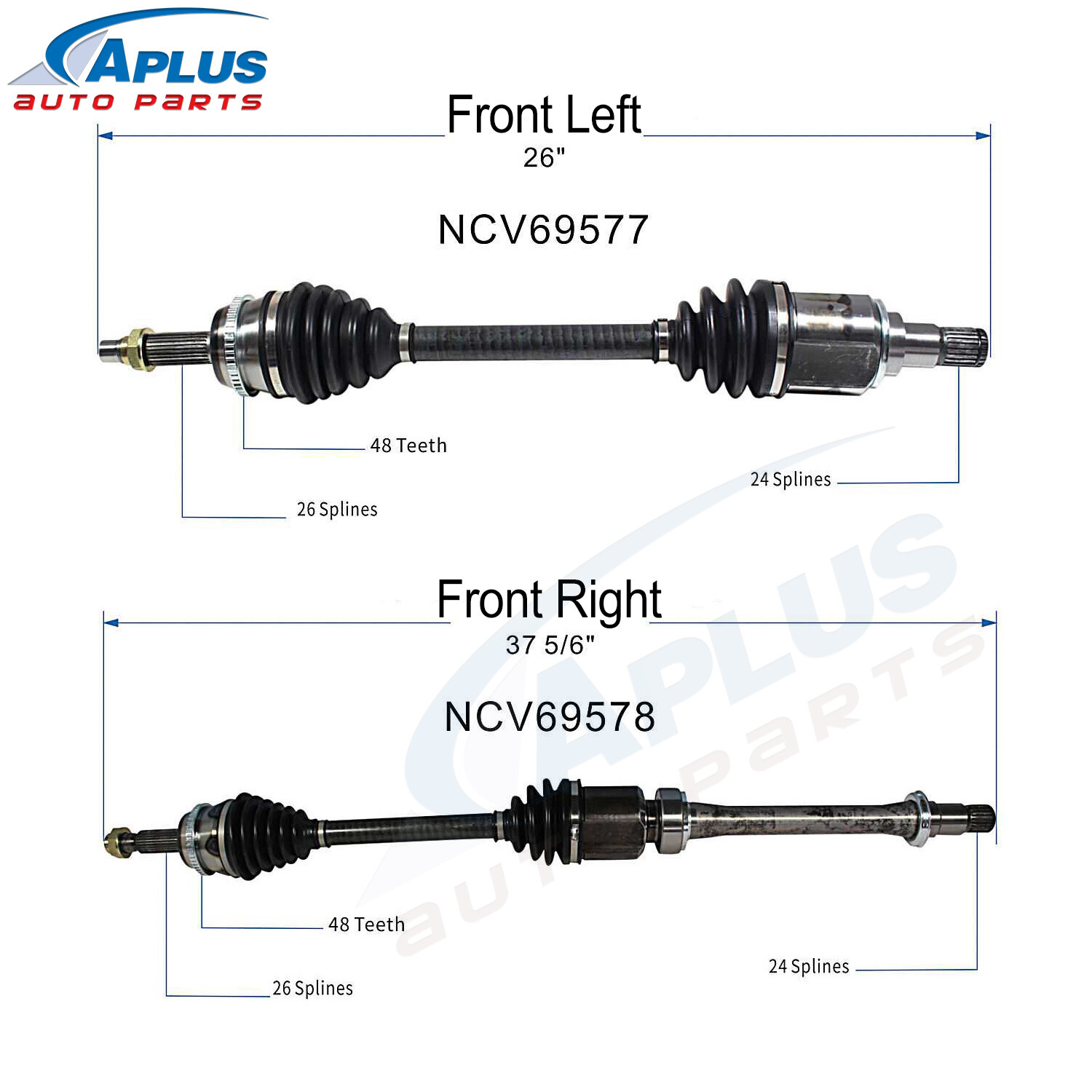 CV Axle Shaft Front Left & Right Set for Toyota Camry Solara 2.4L 4 Cyl