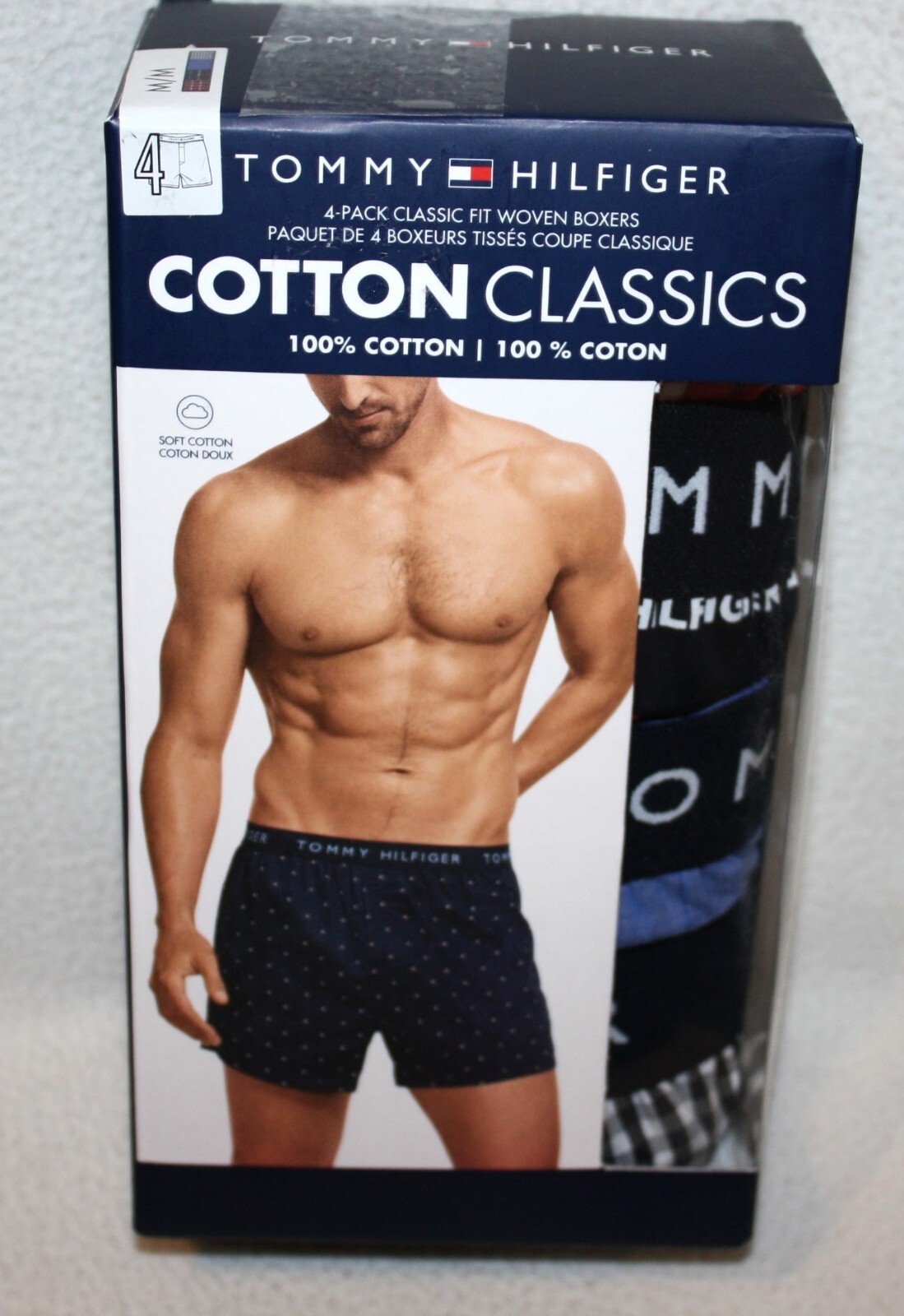 4 Tommy Hilfiger Woven Boxers Cotton Men's M L Underwear Classic Fit $49.50