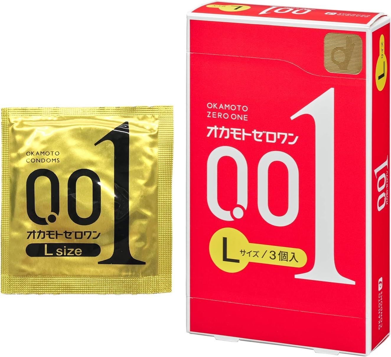 OKAMOTO ZERO ONE 001 Size Large Ultra thin Condom 3pc - Ship from California