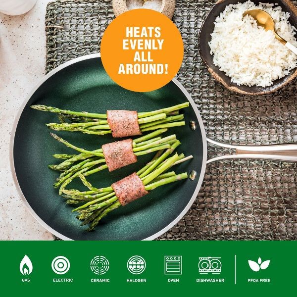 Granitestone Emerald 10" Premium Nonstick Coating Fry Pan with Stay Cool Handle