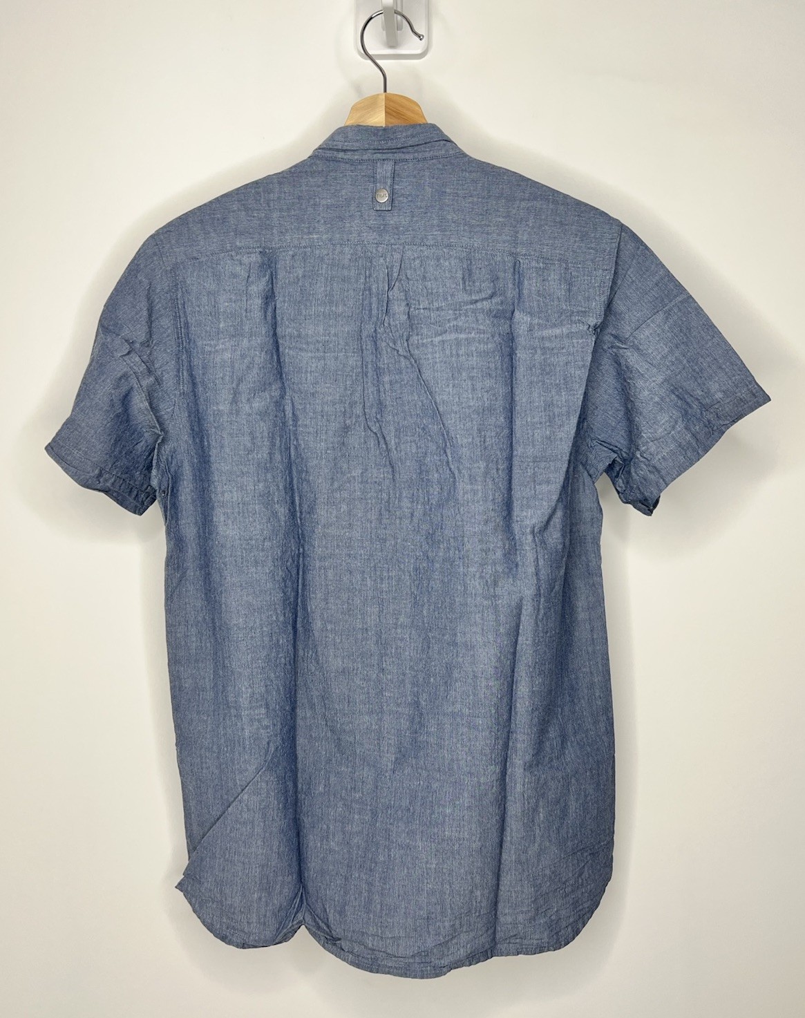 Tilit NYC Shirt Mens Small Blue Short Sleeve Button Down Chef Work Cotton USA