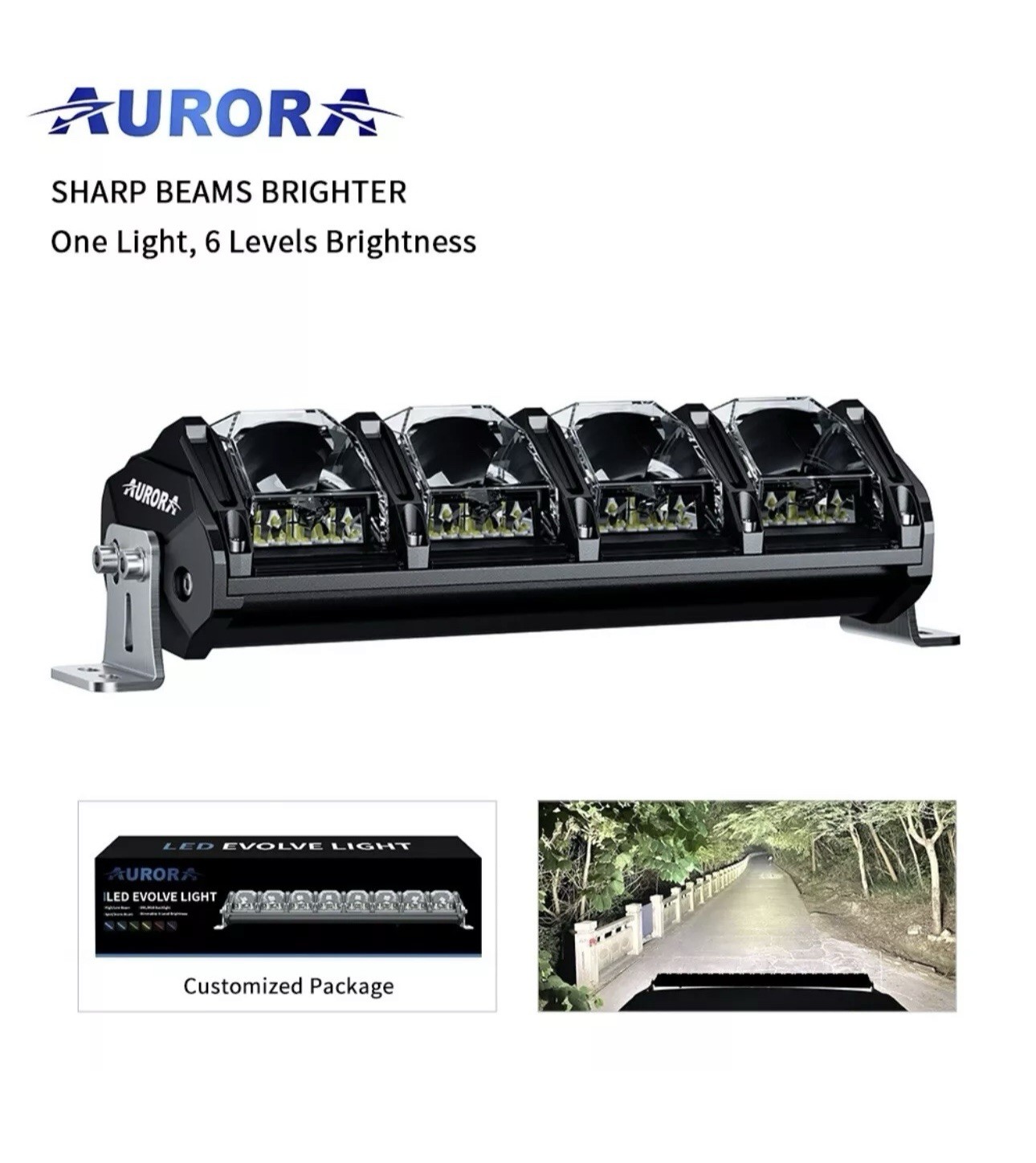 Aurora Evolve 10” Led Bar 7 Color Backlight Harness Included Zuma Canam X3 Chuma