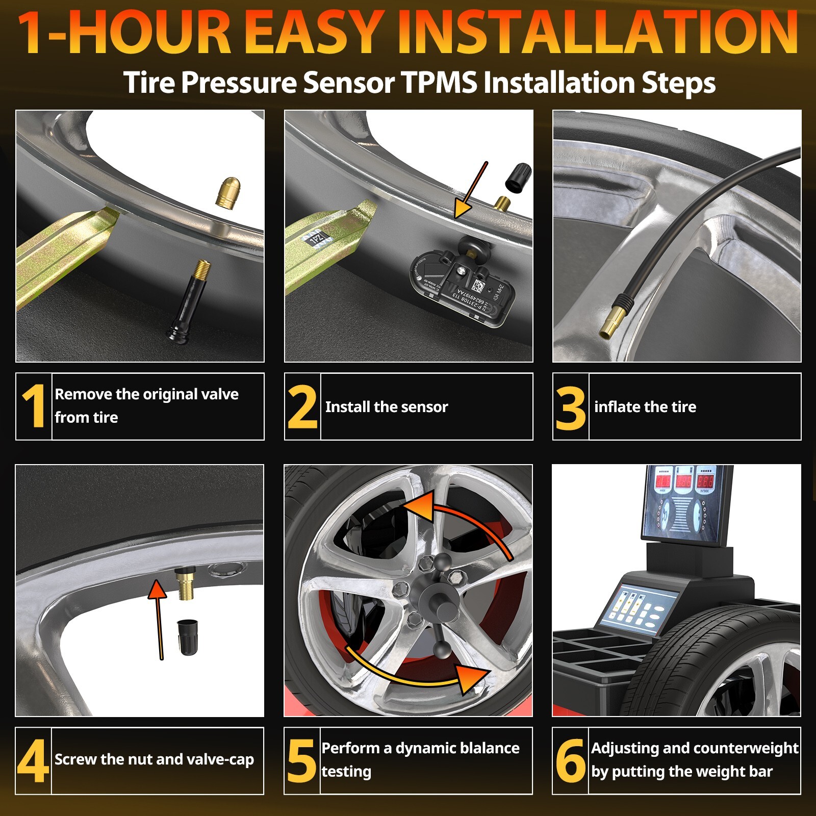 4x Tire Pressure Sensor TPMS For Mopar OEM 68249197AA Dodge Ram 1500 2500 3500