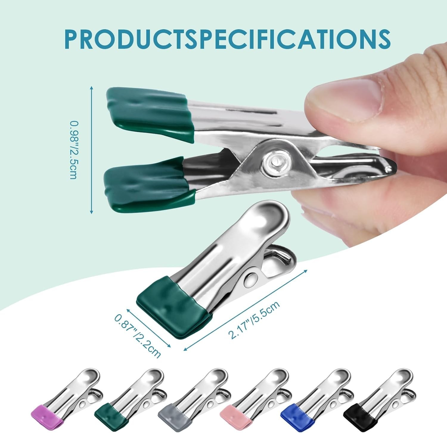 36 Pack Heavy Duty Clothes Pins 2.17-Inch Stainless Steel Chip Clips Multipur