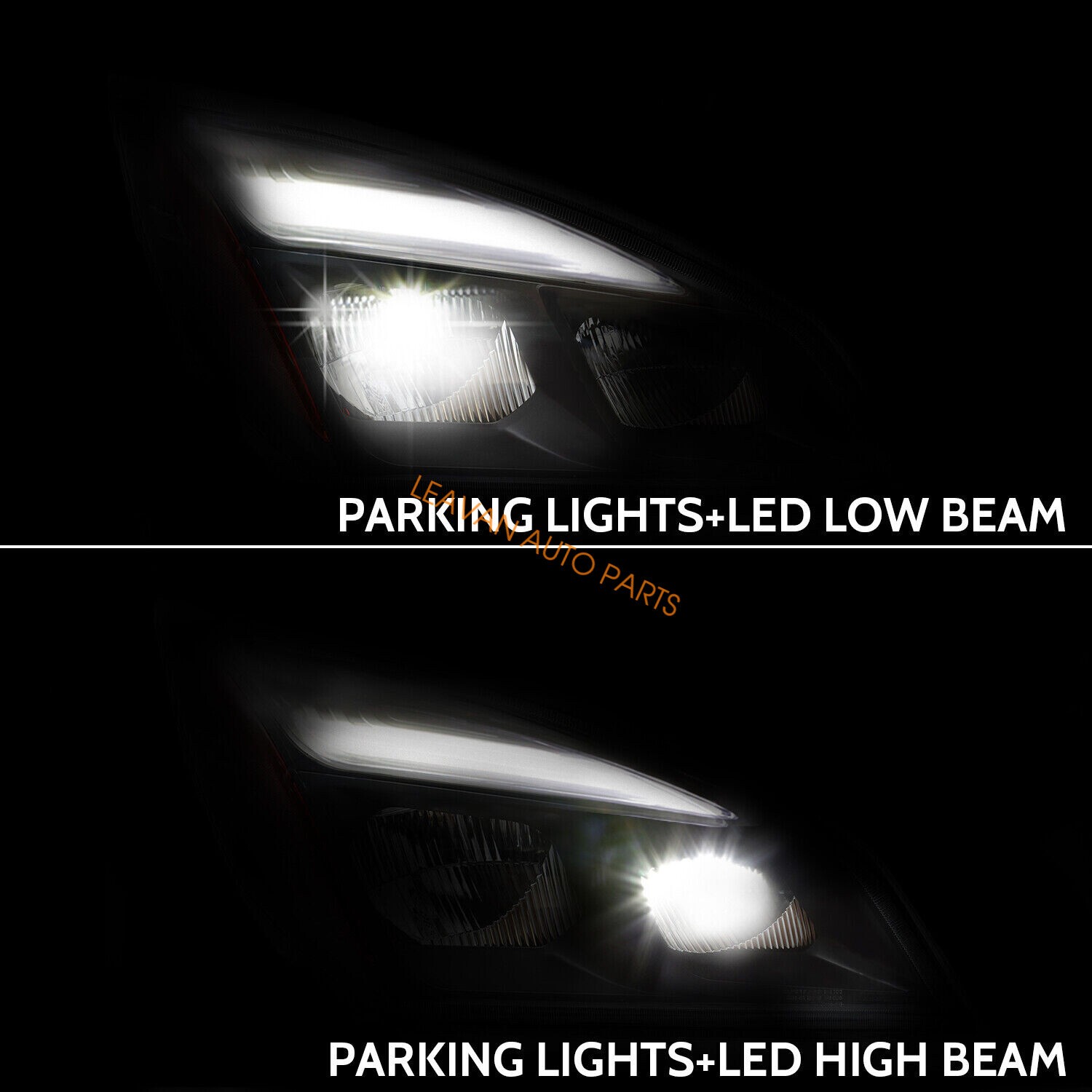 For 2018-2024 Freightliner Cascadia Full LED Black Housing Headlight Left Right