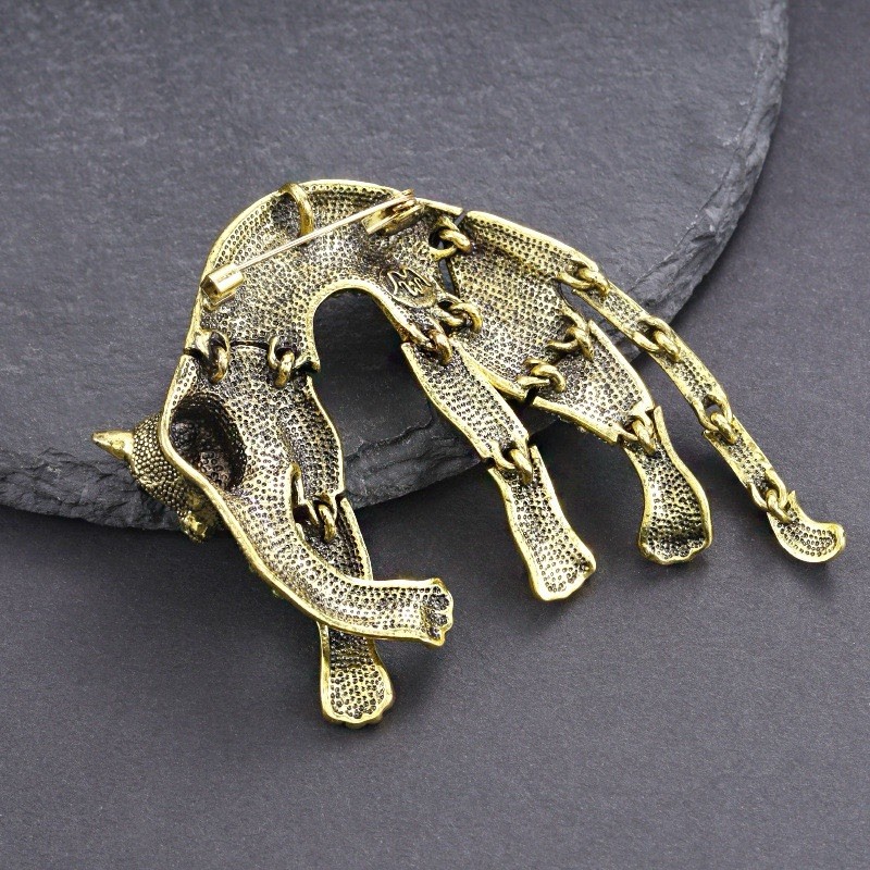 Vintage Hyperbole Rhinestones Large Tiger leopard Shoulder Decor Brooches Gift