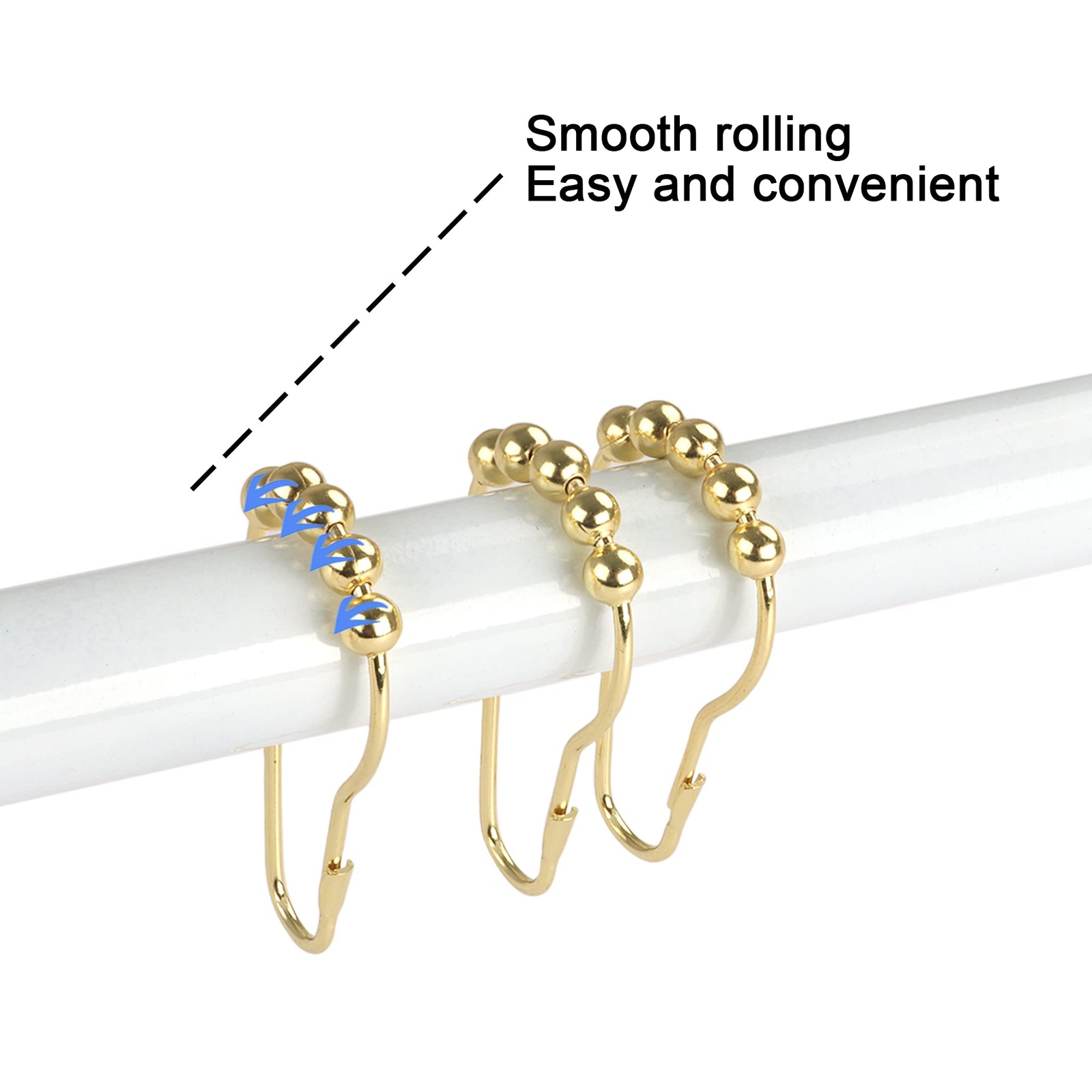 Ansxiy Shower Curtain Hooks Rings, Rustproof Metal Shower Curtain Rings for