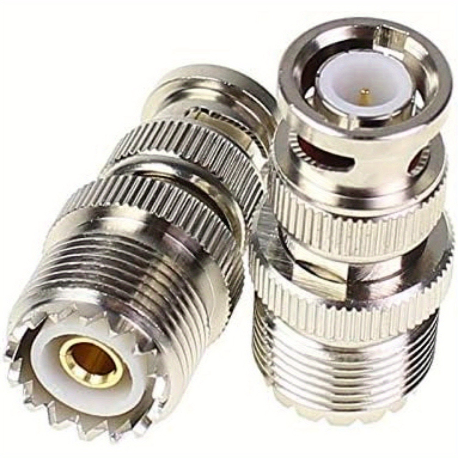 2 Pcs BNC Male to UHF Female PL259 Female to BNC Male SO-239 RF Coaxial Adapter