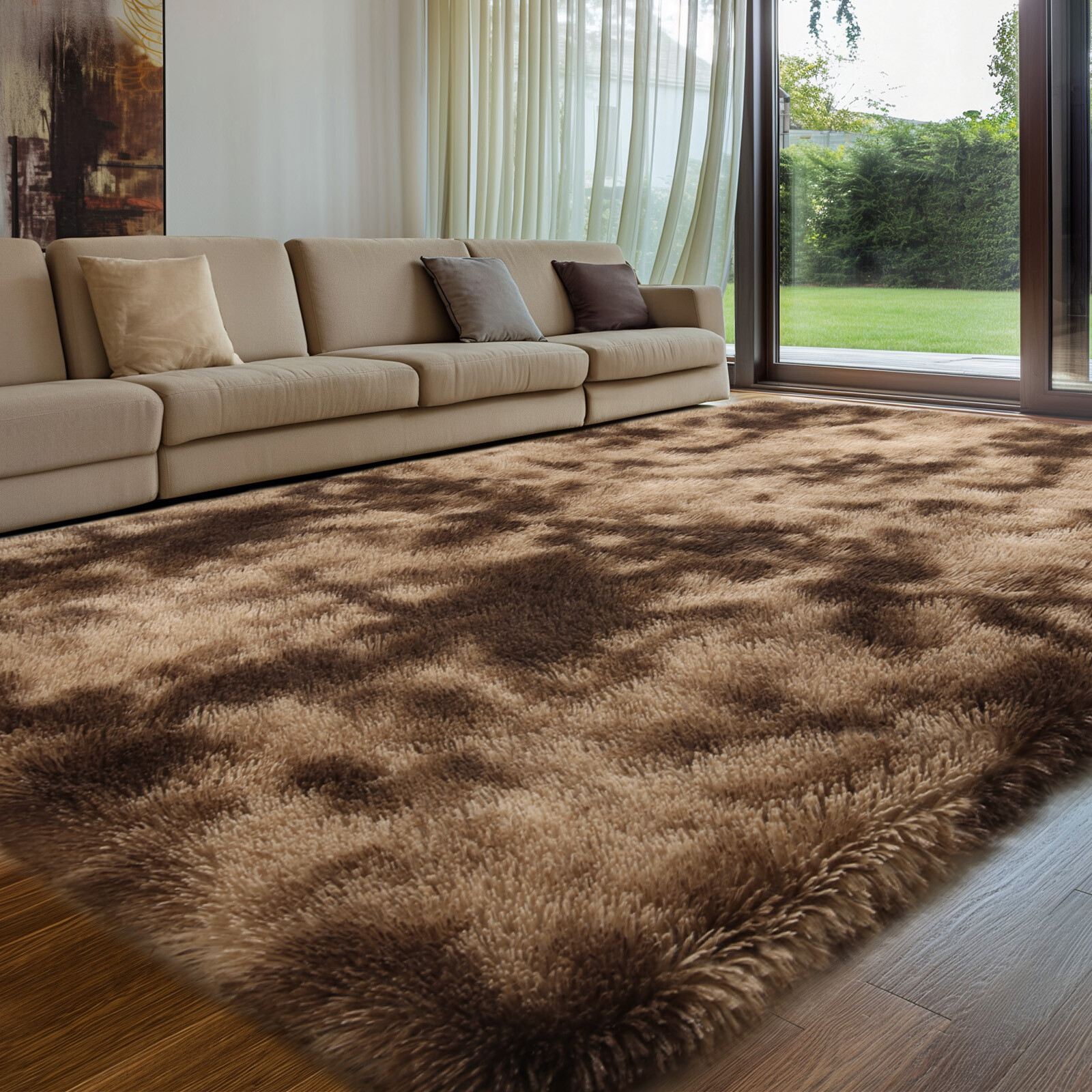 Soft Shaggy Area Rug – Large Plush Carpet for Living Room & Bedroom, Non-Slip