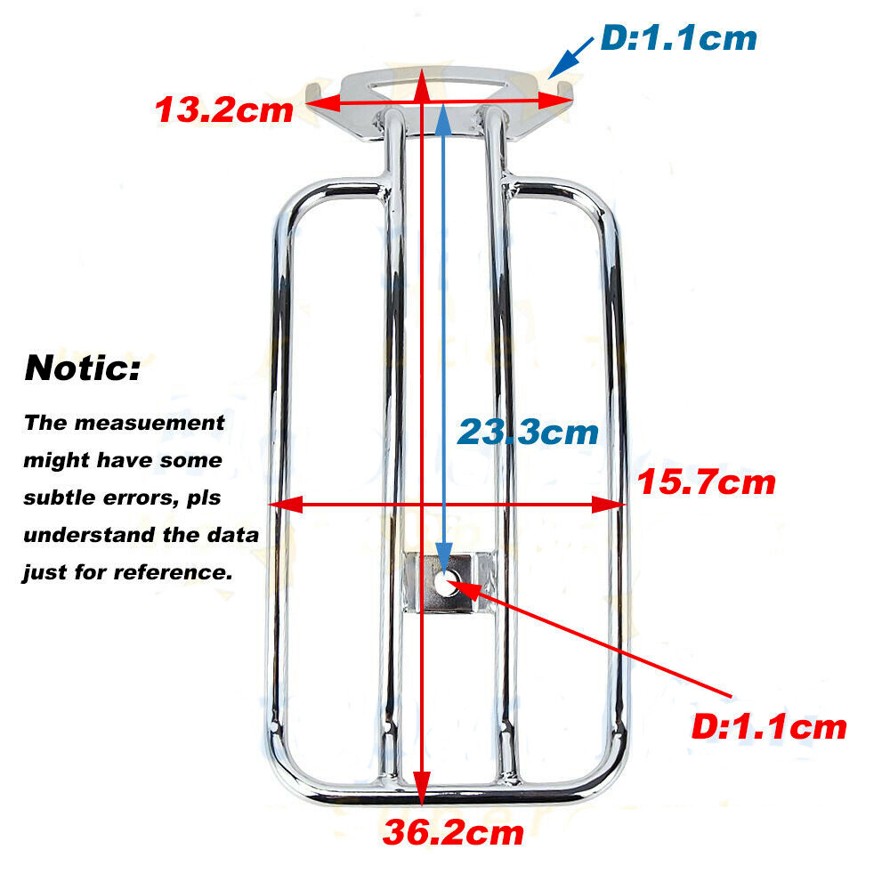 Chrome Rear Solo Seat Luggage Fender Rack For Harley Touring Electra Glide 98-08