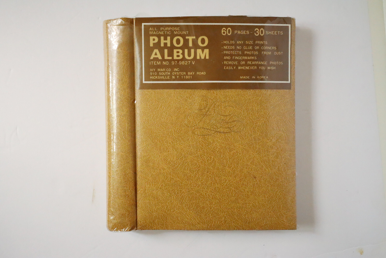 Vintage 60s 70s NEW UNSUED Photo Album 60 Magnet Pages Yellow Orange