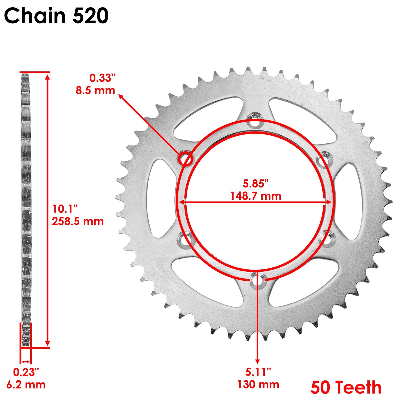Drive Chain & Sprockets Kit for Yamaha YZ250F 2012 2013 2014 2015 2016 2017