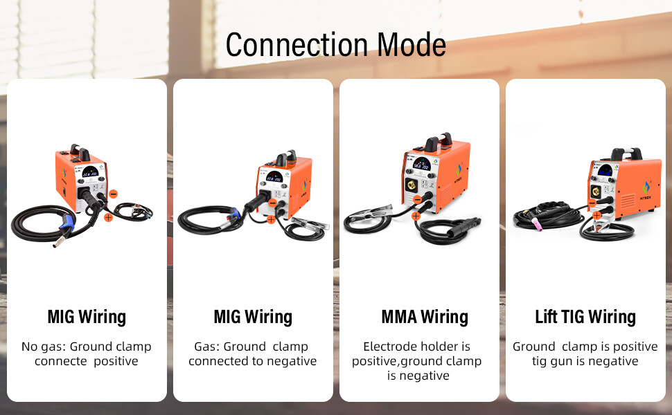 HITBOX 4-IN-1 200Amp MIG Welder 110V/220V DC Gas Gasless MMA TIG Welding Machine