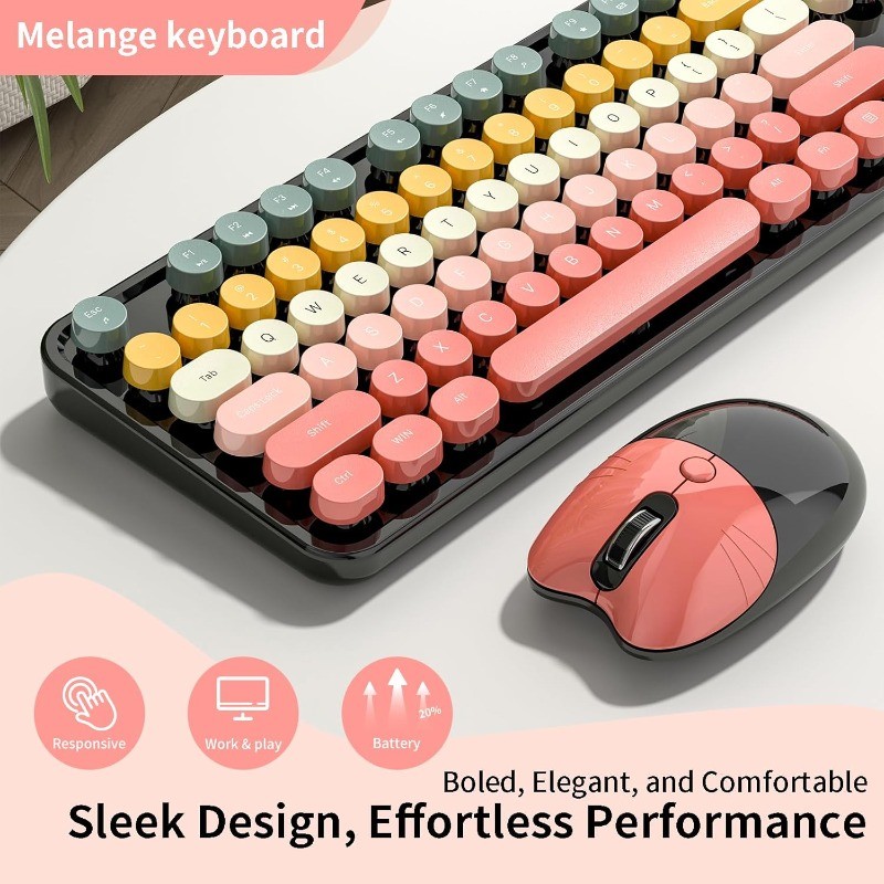 Rechargeable Wireless Keyboard and Mouse Gaming Combo Set for PC/Home/Office