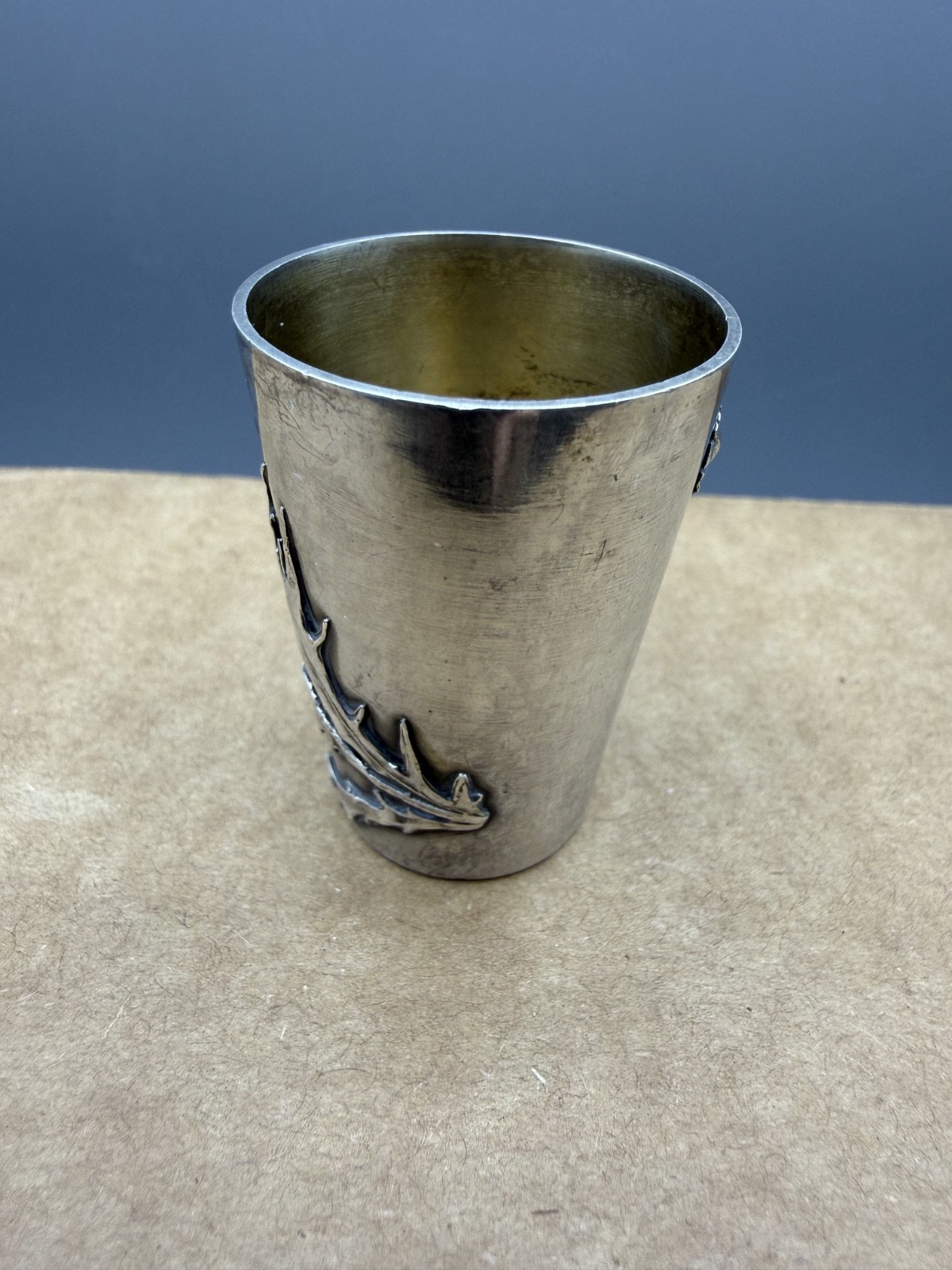 Thistle Repoousse Cup 800 silver 23 grams Antique Vintage
