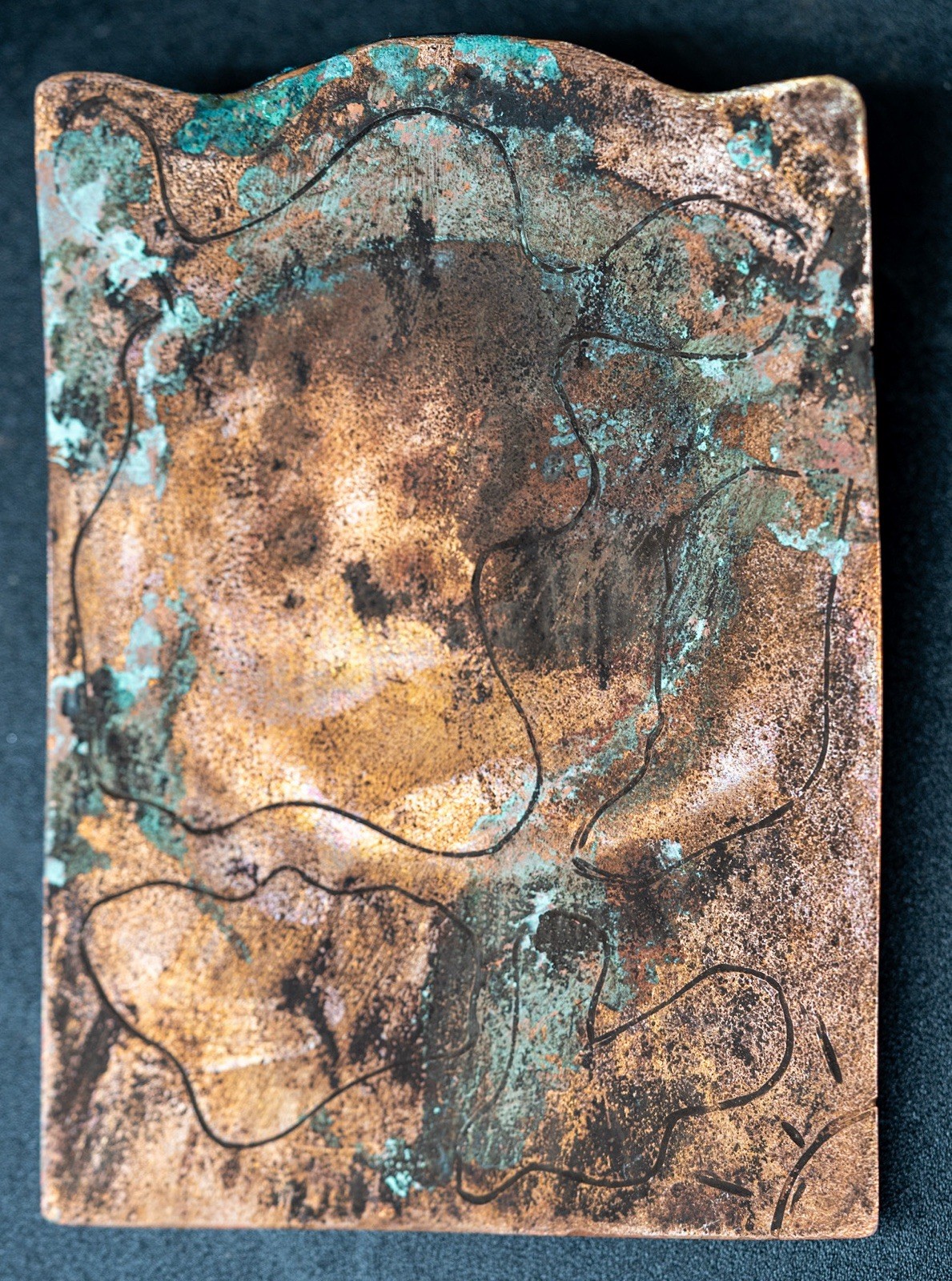 Glowing Bronze Magnetic Plates With Saturn From Tula Hidalgo Ojuelos