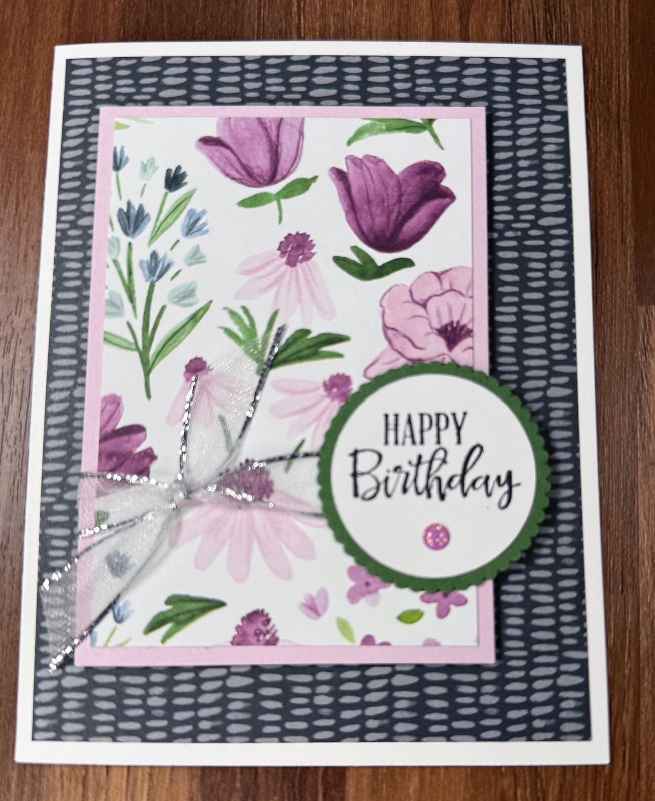 Stampin Up Card Kit Happy Birthday Florals in Bloom DSP - Makes 4 Cards