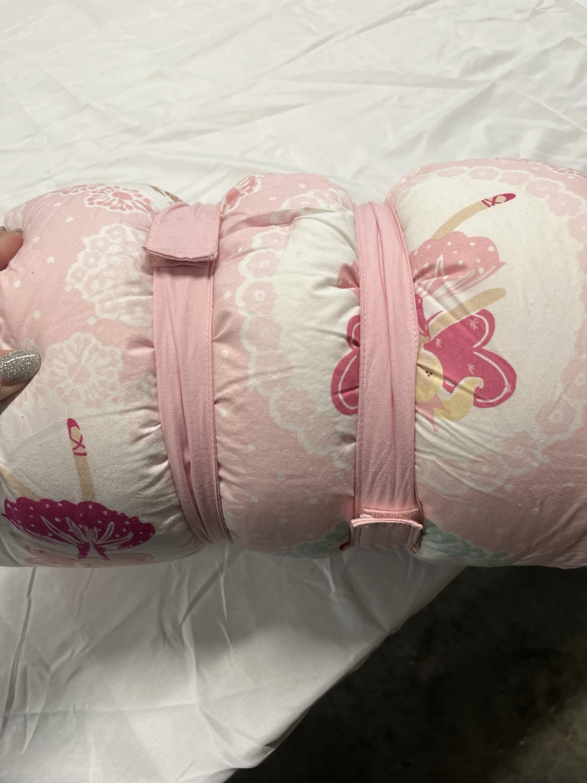 POTTERY BARN KIDS Girls Sleeping Bag Pink BALLERINA FAIRIES EUC.