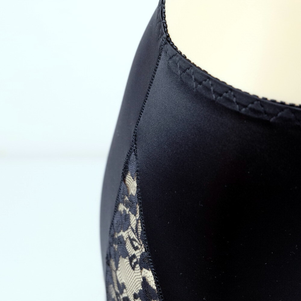 Luxallacki Crotchless Garter Panties 6 Straps Metal Clips Lace Satin Lingerie