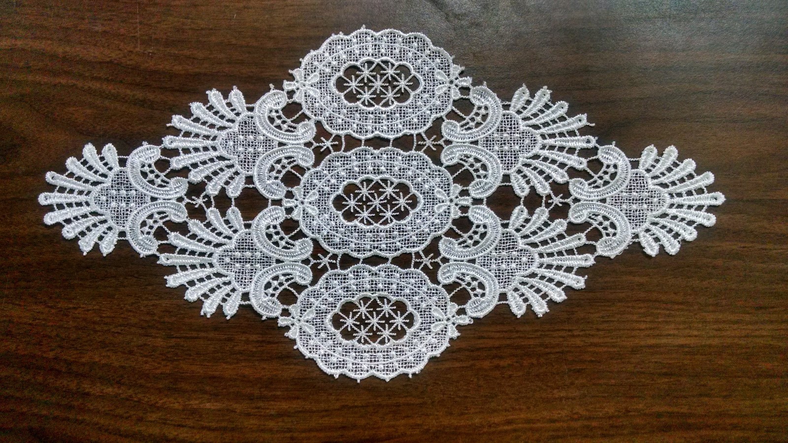 Doily Boutique Table Runner or Doily with Gold Victorian Lace Handmade