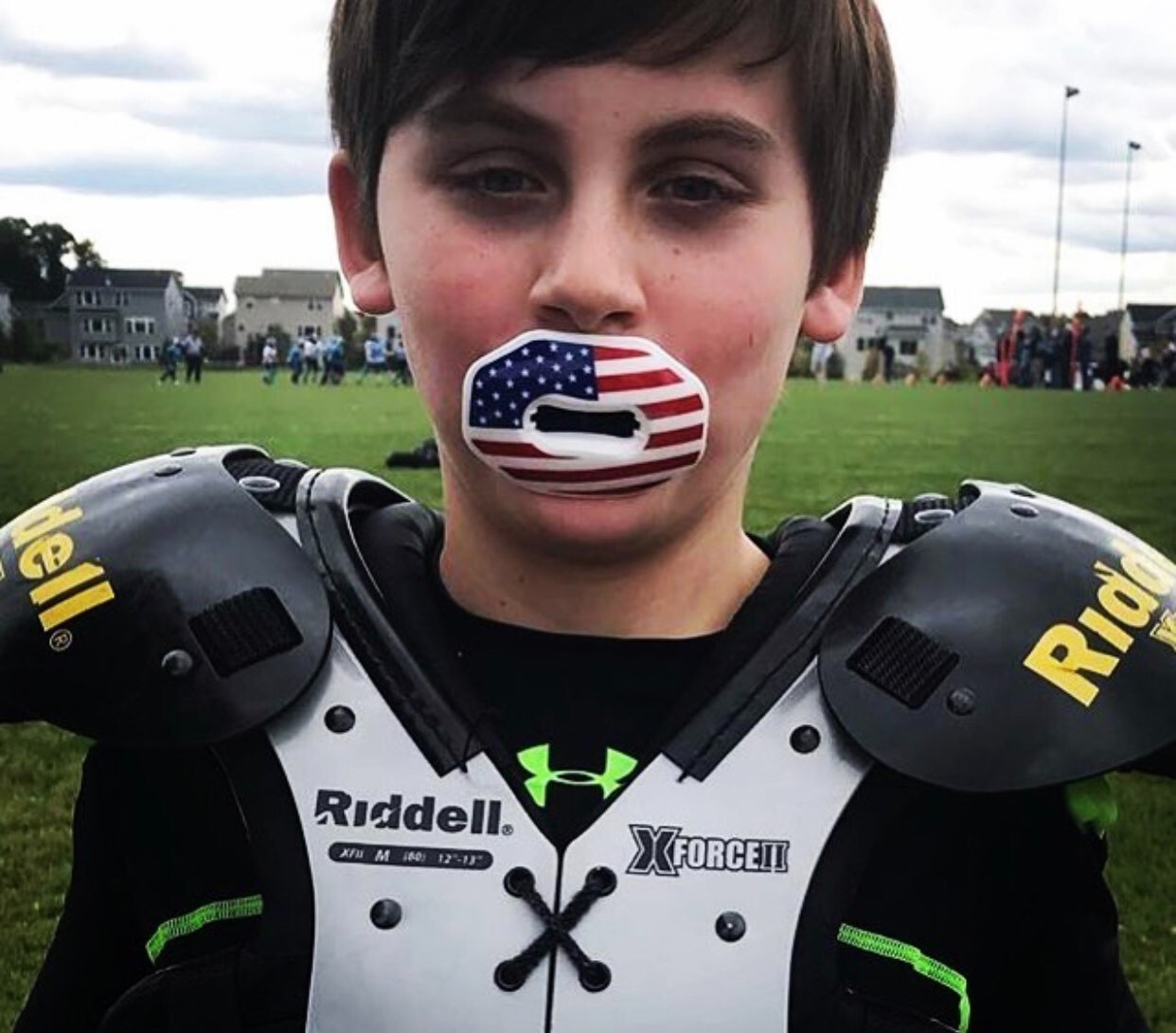 Oral Mart Football Mouth Guard (USA Flag) - Lip Guard Mouthpiece Protector
