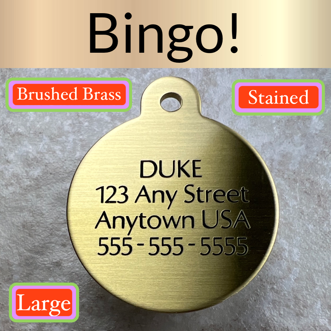 Custom Engraved Dog Tags Personalized Dog Collar PET TAGS Engraved ID TAG BRASS