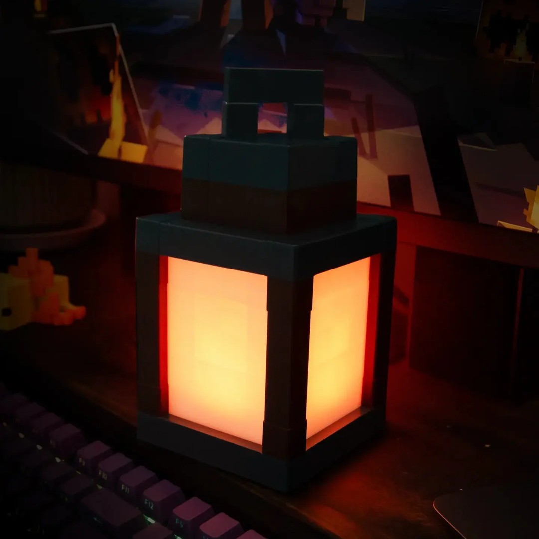 Pixel Night Light Lantern LED Lamp 16 Colors Changing Kids Room Decor Gamer Gift