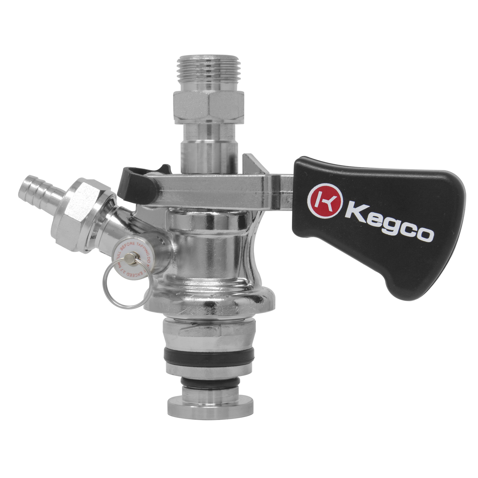 Kegco KT4103W-U - U System Keg Tap Coupler Black Lever Handle
