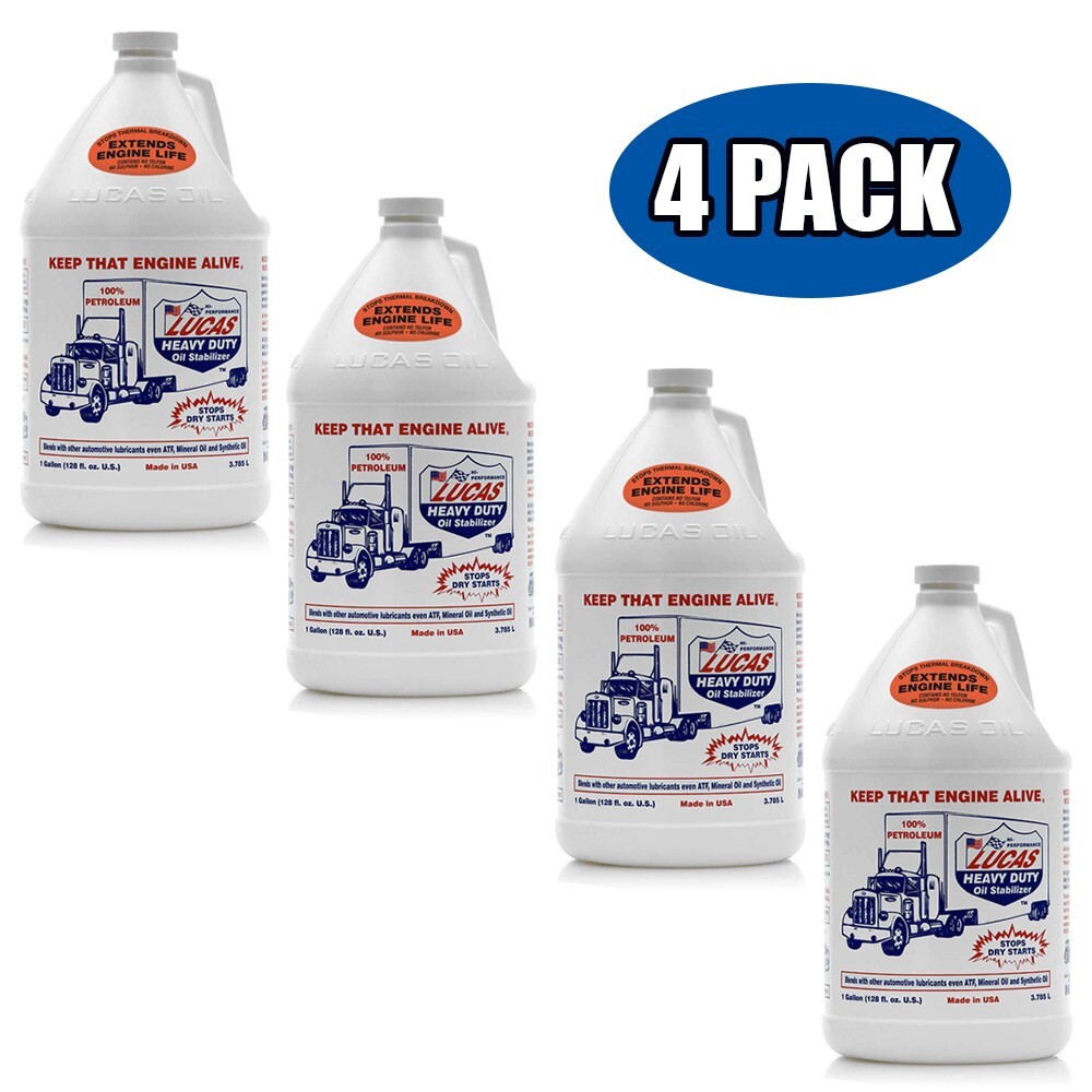 LUCAS OIL 10002 HIGH PERFORMANCE HEAVY DUTY OIL STABILIZER 1 GALLON - 4 PACK
