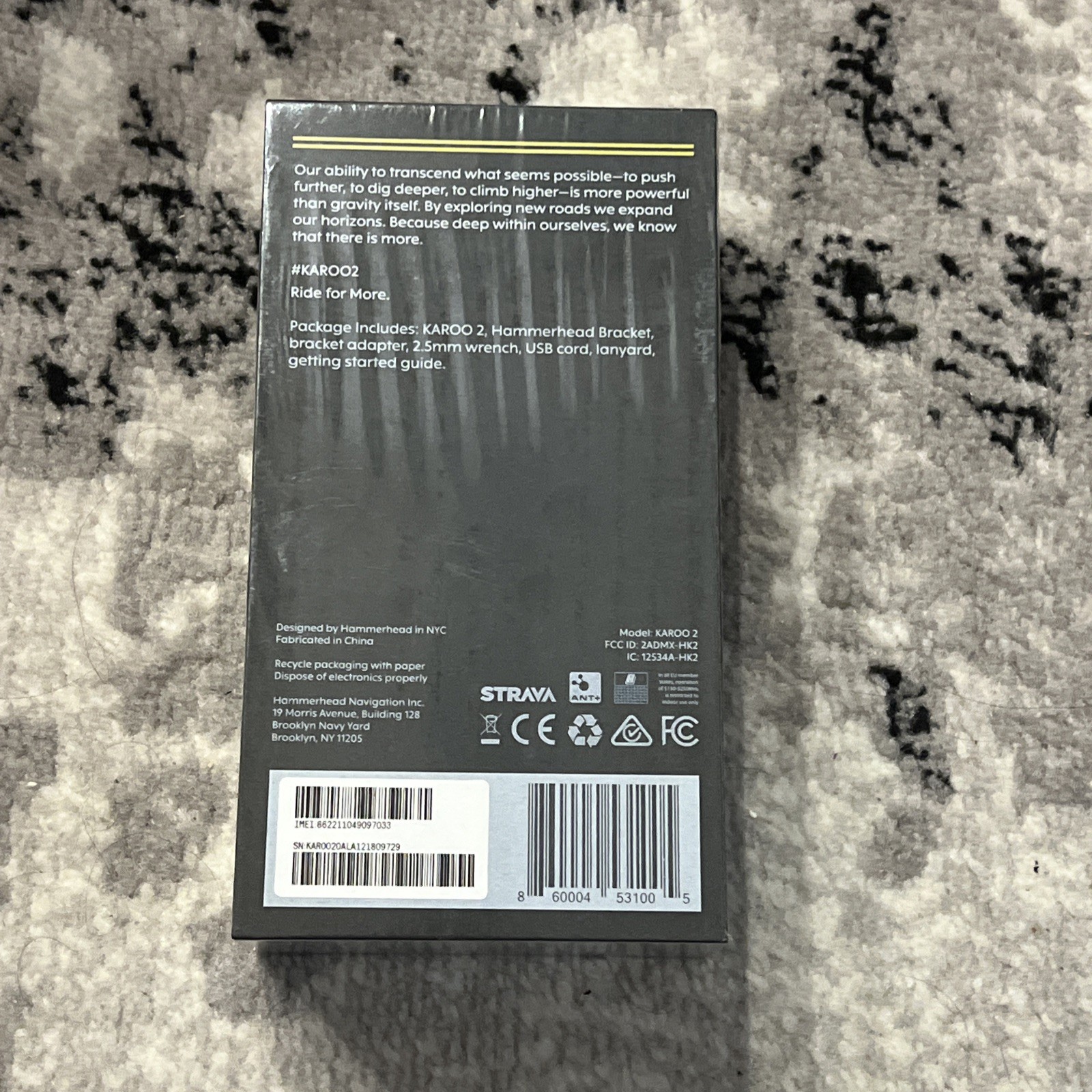 Hammerhead Karoo 2 GPS Bike Computer Touch Screen Music Bright Big SEALED