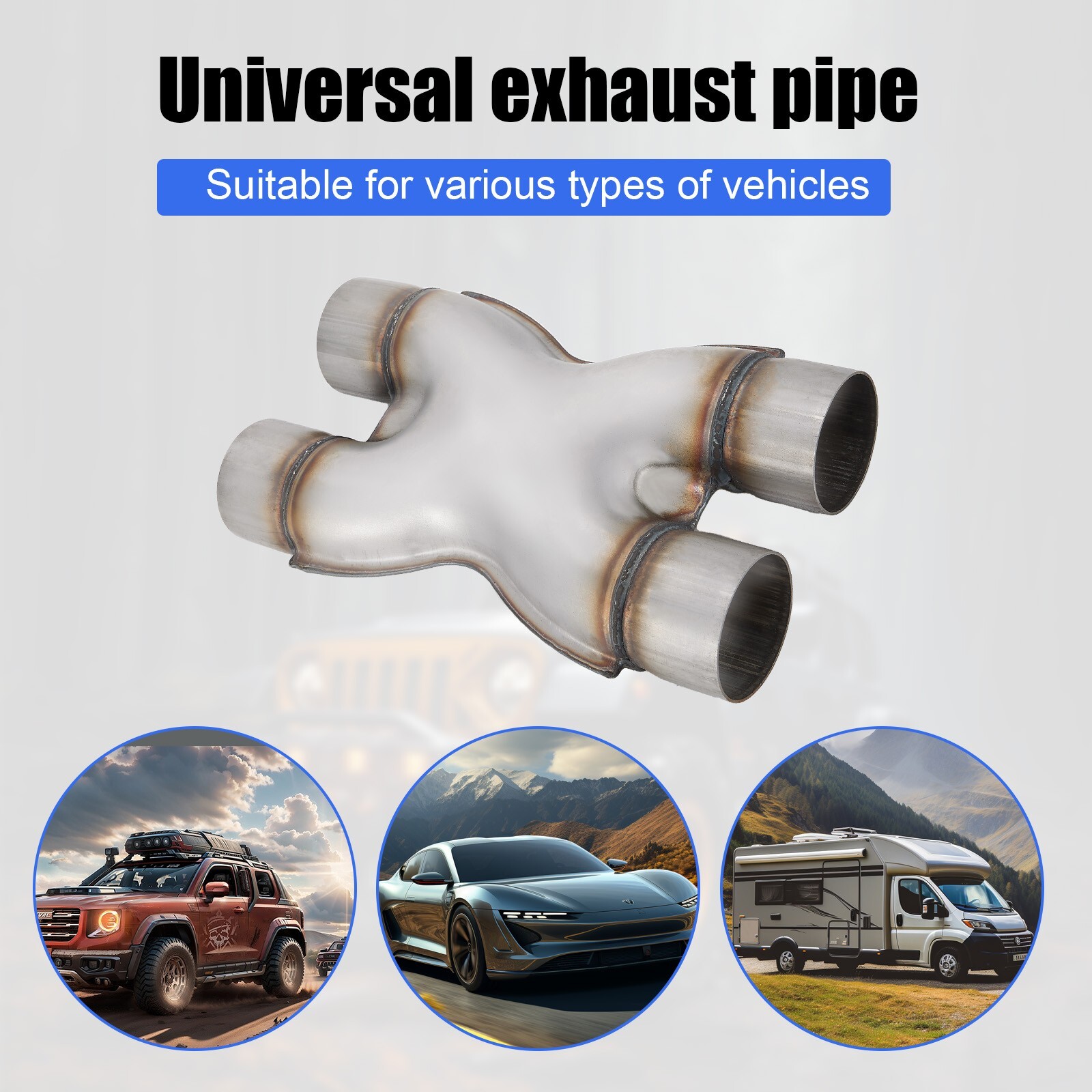 Exhaust X Pipe 2.5 Inch Inlet,Stainless Steel Universal Exhaust X Pipe 2.5"